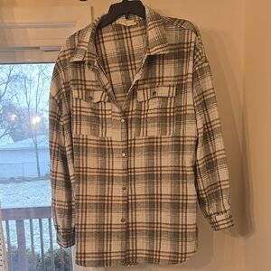 Plaid Button-Up shacket